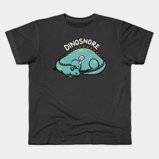 DINOSNORE- A dinosaur dinosnoring. Cute funny pun. Kids T-Shirt